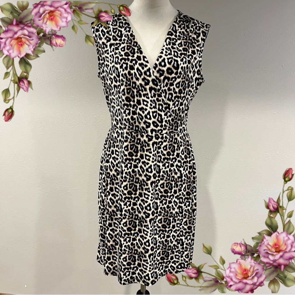 Apt 9 Leopard Print Sleeveless mini Dress size large